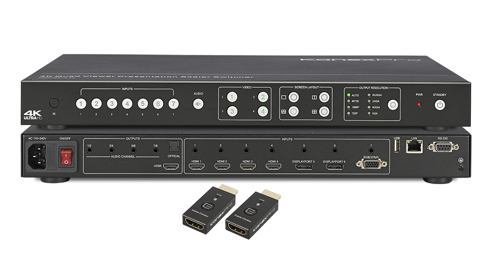 KanexPro 4K Video Tiler & Scaler Switcher w/ HDMI & Click-to-Show me controller